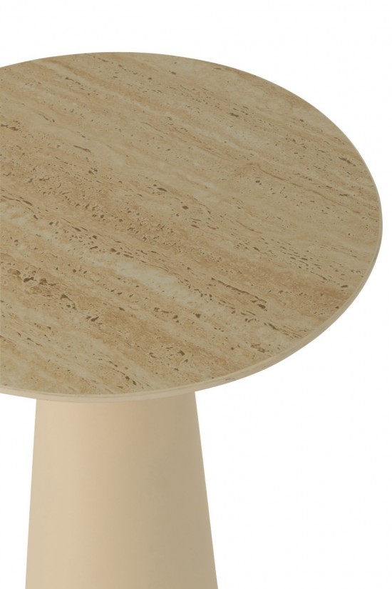Jline Bijzettafel Column Kegel Ijzer Ecru Beige.