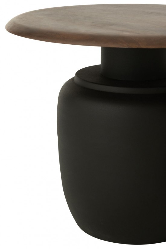 J Line tables d appoint bouts de canapé Jolipa Set De 2 Table D Appoint Ovale Fer Marron Foncé.