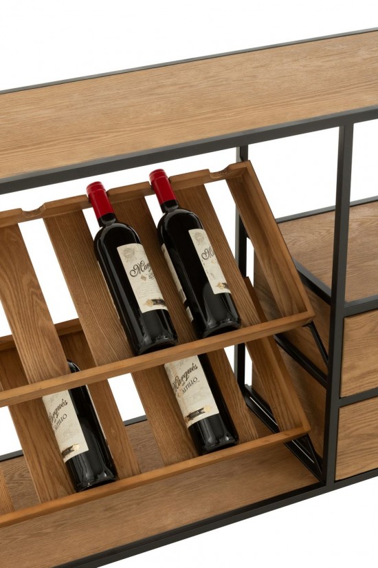 Jline Mueble Bar Wine Chapa Natural Negro Small.