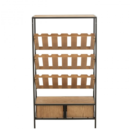 Jline Barkast Wine Fineer Naturel Zwart Medium.