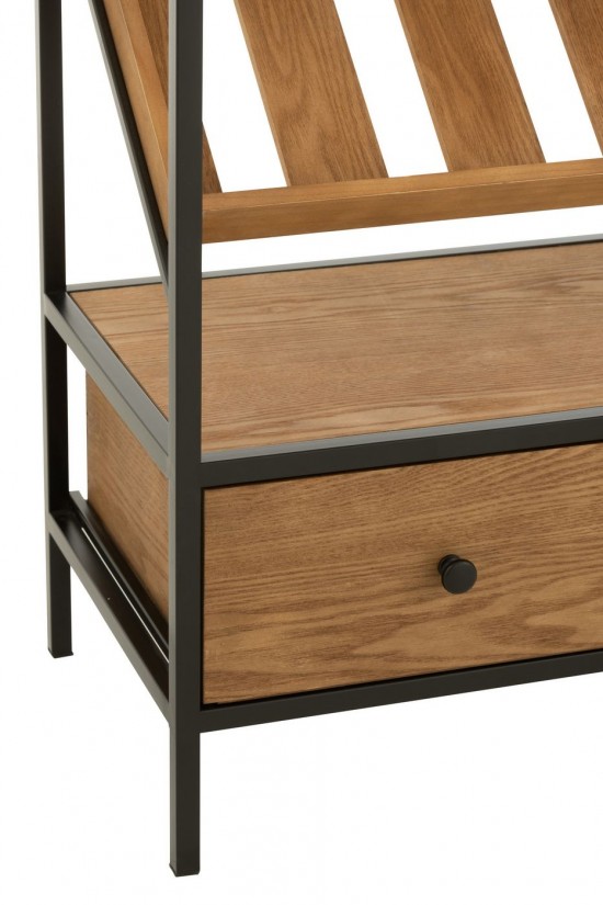 J Line Bar Cabinet Wine Veneer Natural Black Medium bar cabinets.