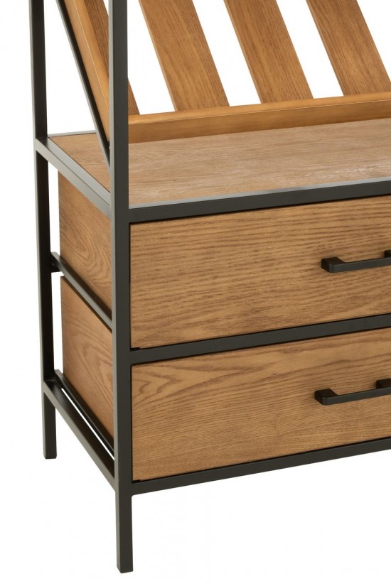 J Line Bar Cabinet Wine Veneer Natural Black Large bar cabinets.