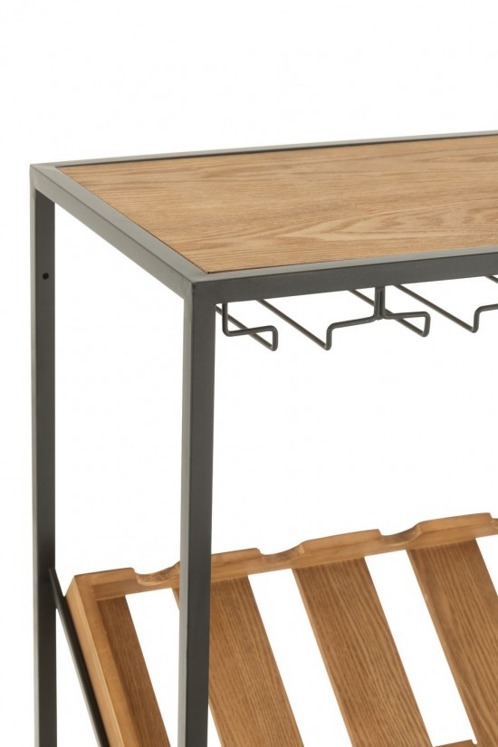 Jline Mueble Bar Wine Chapa Natural Negro Large.