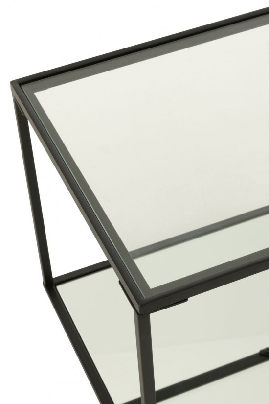 J Line Coffee Table Iron Glass Black Small coffee tables.