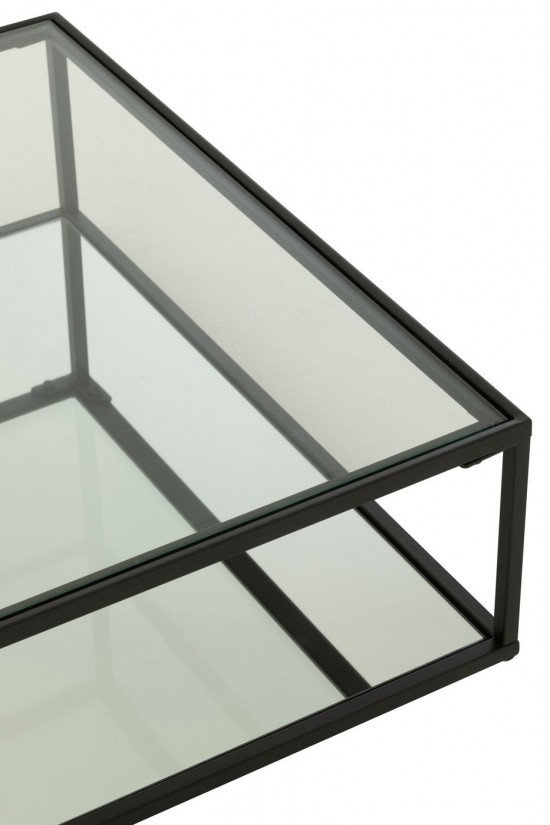Jline Salontafel Ijzer Glas Zwart Large.