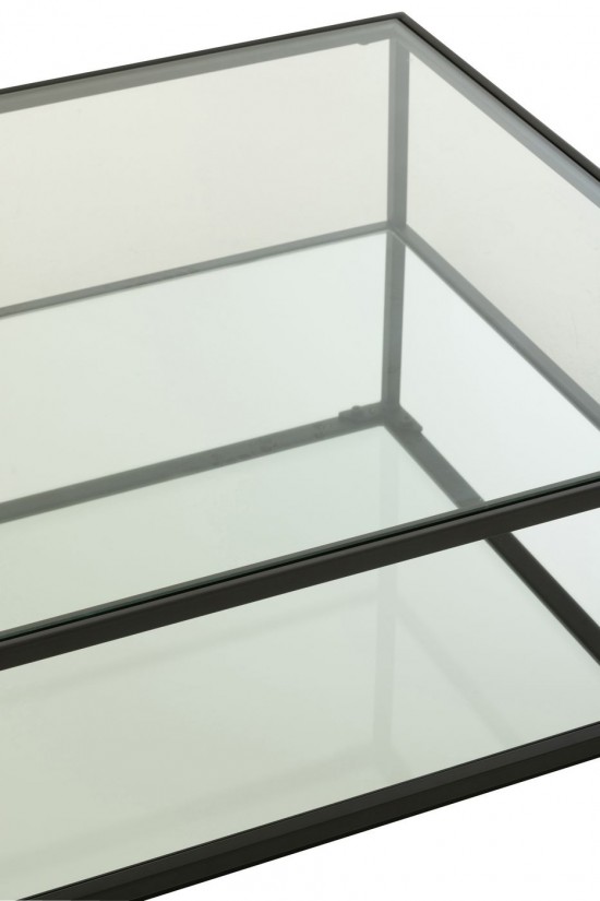J Line Coffee Table Iron Glass Black Large coffee tables.