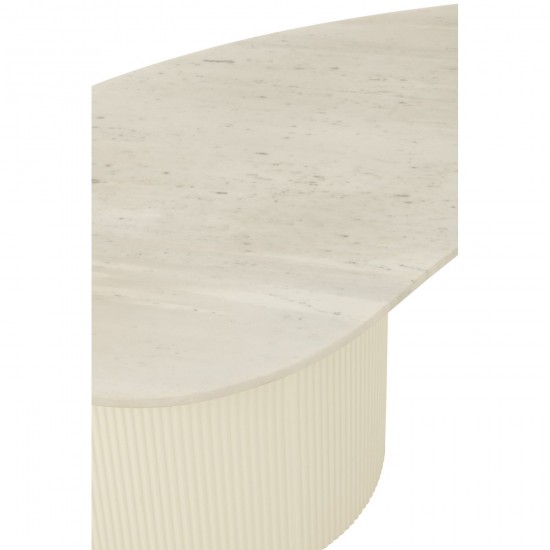 J Line Tavolino Da Caffe Marmo Mdf Bianco Mesa Baja Mármol Mdf Blanco.