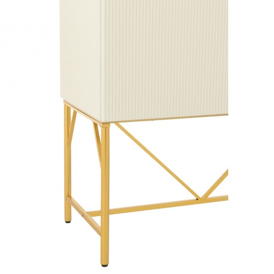 J Line Chest Of Drawers Mdf Metal White Gold Colored cabinets with drawers.