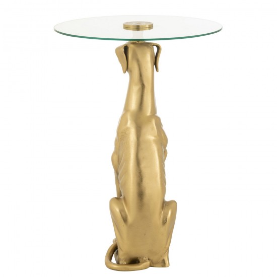 J Line Side Table Dog Base Aluminium Glass Gold Colored nested side tables sidetables.