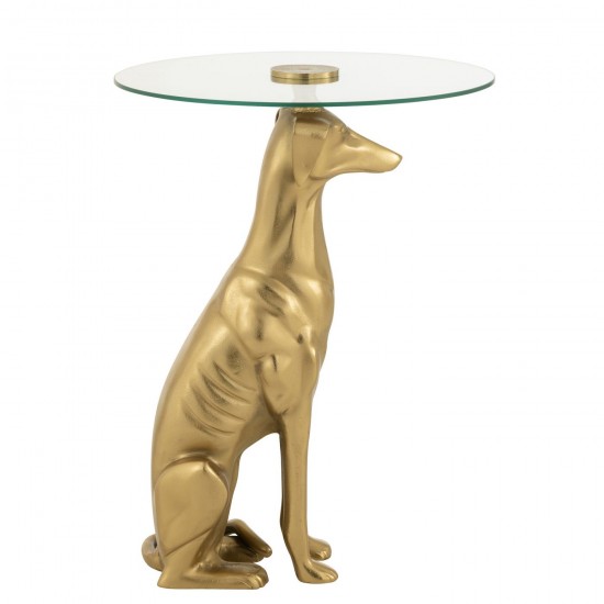 Jline Beistelltisch Dog Base Aluminium Glas Goldfarben beistelltische.