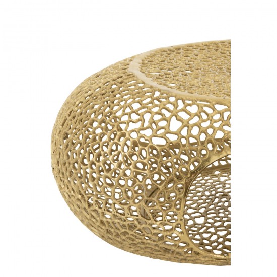 Jline Salontafel Ovaal Aluminium Goudkleurig Large.