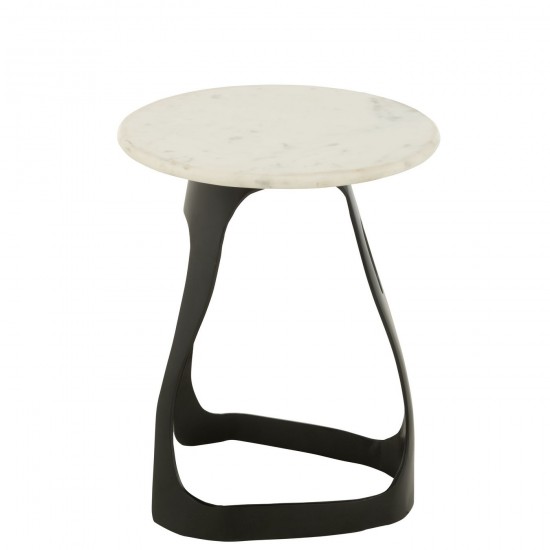 J Line tables d appoint bouts de canapé Jolipa Table D Appoint Aluminium Pierre Noir Blanc Large.