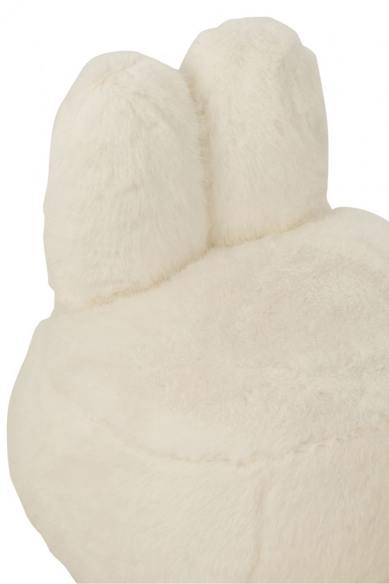 Jline Hocker Fur With Bunny Ears Holz Weiß runde hockern taburetts taburete.