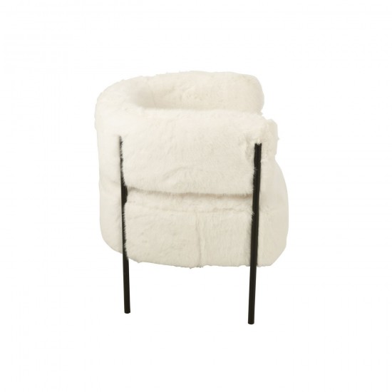 J Line fauteuils Jolipa Fauteuil Fur With Metal Legs Bois Blanc.
