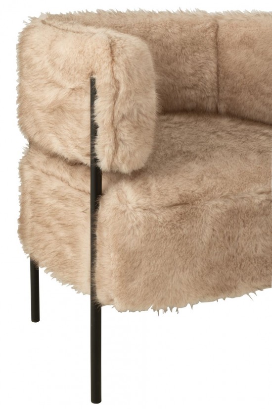 J Line Armchair With Metal Legs Wood Taupe armchairs.