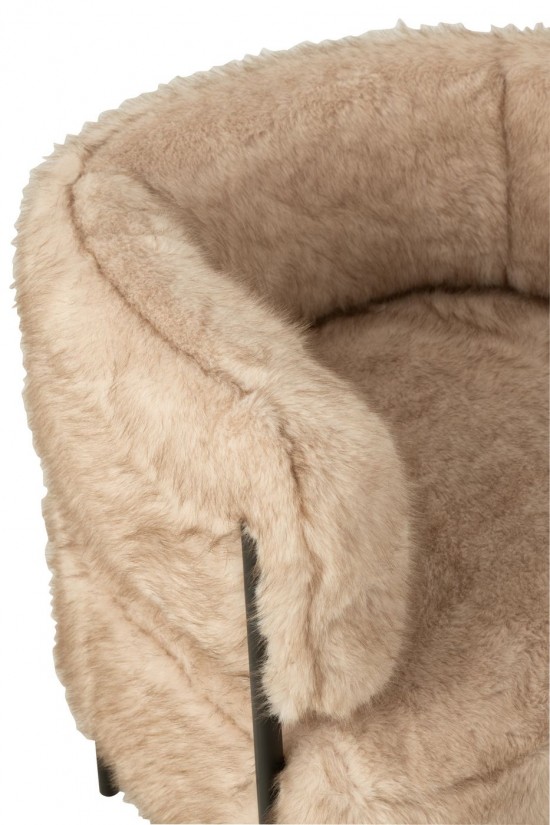 Jline Sessel Fur With Metal Legs Holz Taupe Sessel.