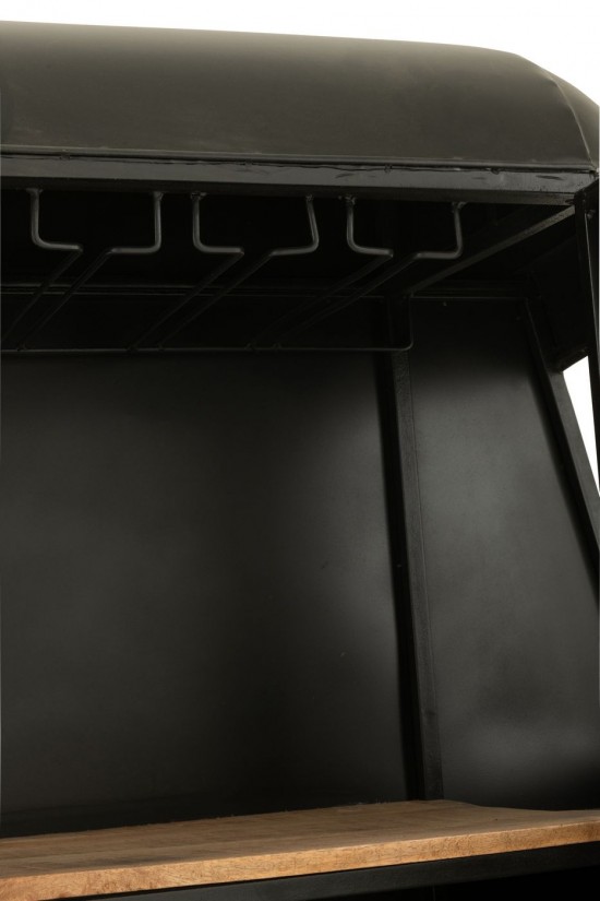 J Line Mobile Bar Cabinovia Ferro Legno Di Mango Nero Bianco Mueble Bar Teleférico Plancha Madera De Mango Negro Blanco.