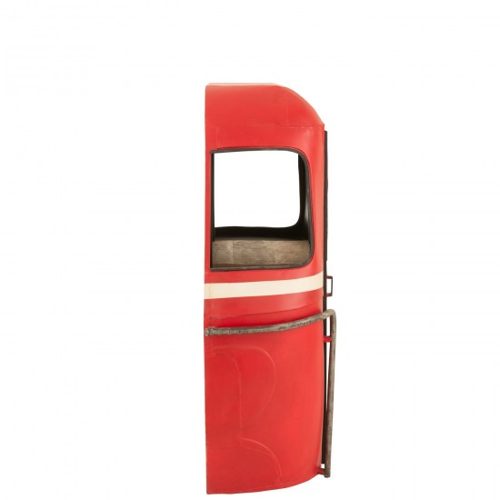 J Line armoires bar meubles Jolipa Meuble Bar Téléphérique Fer Bois De Manguier Rouge Blanc.