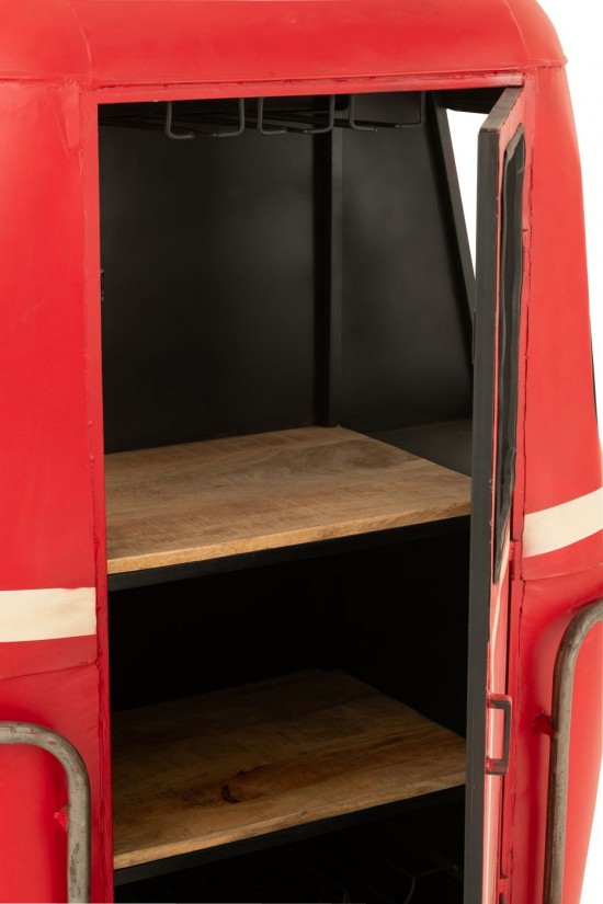 Jline Barschrank Seilbahn Eisen Mango Holz Rot Weiß barschrank barschraenke.