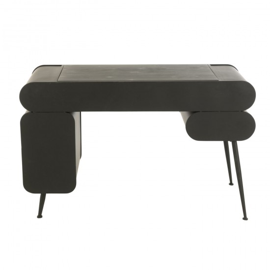 Jline Bureau Wood And Metal Desk Dennenhout Zwart Lichtbeige.