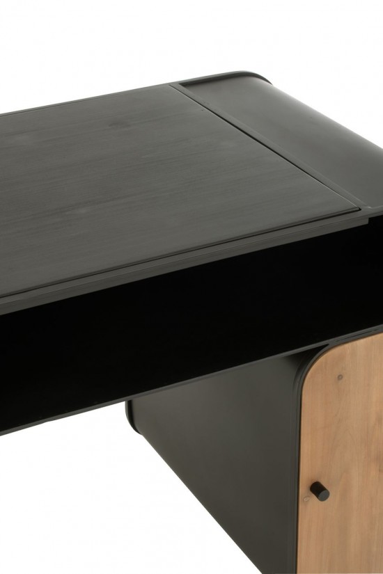 Jline Escritorio Madera De Abeto Negro Beige Claro.