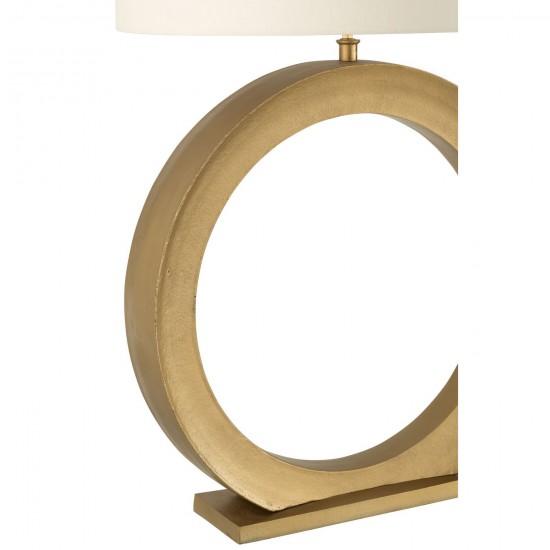 Jline Tafellamp Lamp Rond Aluminium Goudkleurig.