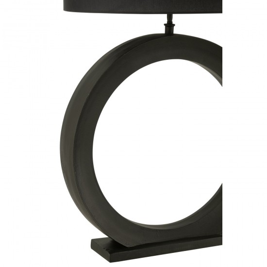 Jline Tafellamp Lamp Rond Aluminium Zwart.