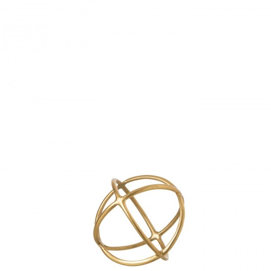 J Line Bal Beeld Aluminium Goud Medium L20xB20xH20 cm bollen ballen JO55990.