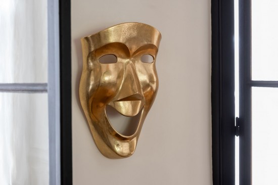 J Line Figura Astratta Maschera Viso Alluminio Oro Large Cuadro Abstracto Máscara Facial Aluminio Oro Large.