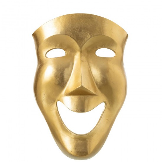J Line Figuur Abstract Gezichtsmasker Aluminium Goud Large L41xB15xH61 cm figuren JO55999.