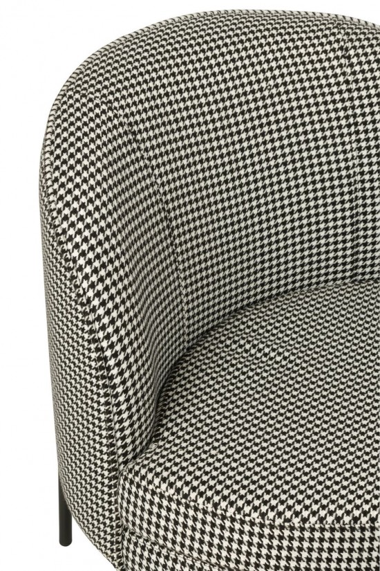 Jline Sessel Pied De Poule Eisen Schwarz Weiß Sessel.