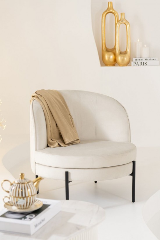 J Line Poltrona Ferro Avorio Nero Sillón Plancha Blanco Roto Negro.