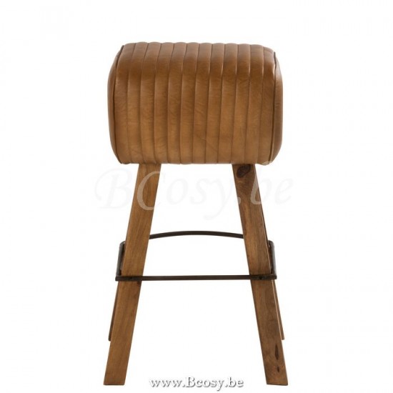 J Line Jline Kruk Gym Leder Mango Hout Camel Naturel