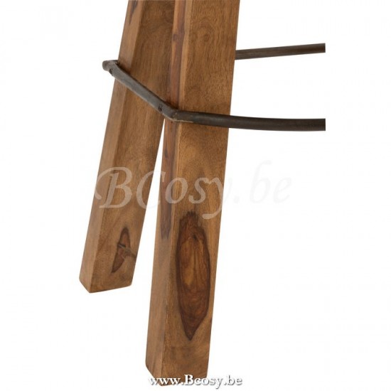 J Line Jline Stool Gym Leather Mango Wood Camel Natural crutches stools