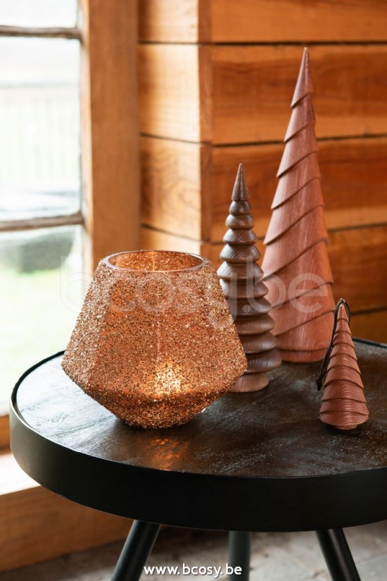 Jline Mesa Auxiliar Fien Alto Madera De Mango Hierro Marron Oscuro Negro