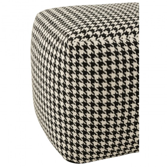 J Line poufs Jolipa Pouf Pied De Poule Coton Blanc Noir.