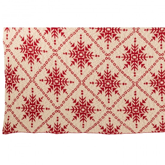 J Line Jolipa Couverture Flocons De Neige Coton Blanc Blanc.