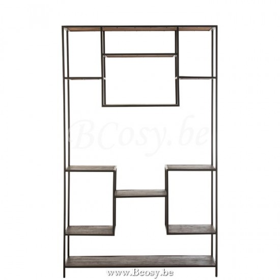 Jline 5637 industrieel rek fien 10 legplanken j line Meubels Meubles Furniture Möbel Muebles Mobili MEUBELEN Rekken Opberging