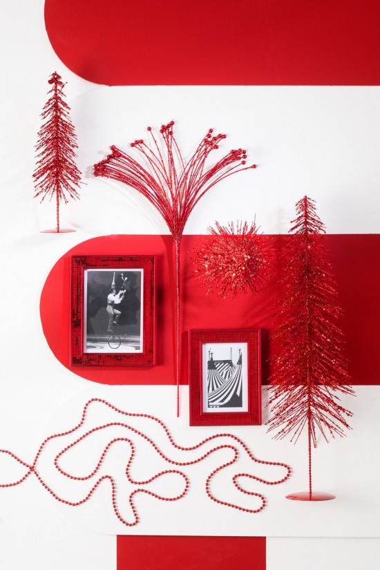 J Line Ramo Decorativo Perle Ferro Rosso Natale Rama Decorativa Cuentas Plancha Rojo Navidad.