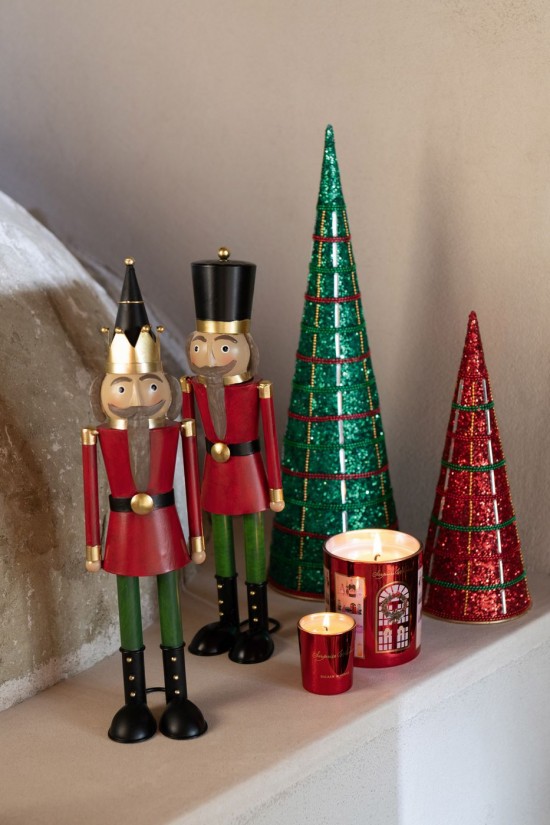 J Line Set Di 2 Cono Ferro Perle Rosso Natale Juego De 2 Cono Plancha Cuentas Rojo Navidad.