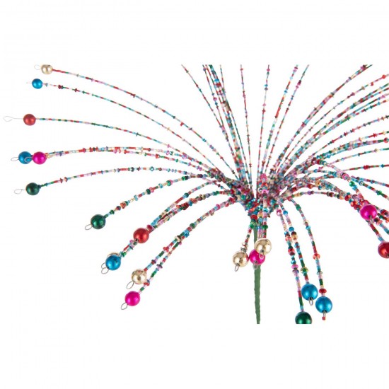 J Line Branche de Noël Branches de Noël Jolipa Branche Décorative Fer Perles Multicolore.