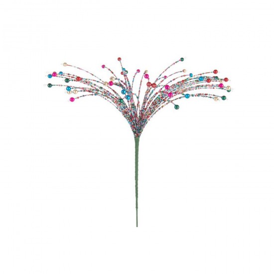 J Line Decoratieve Tak Ijzer Kralen Meerkleurig L3xB3xH60 cm tak kerst kersttakken JO56382.