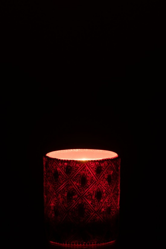 J Line photophores Jolipa Photophore Verre Perles Rouge Noël Large.