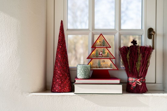 J Line Set Di 3 Cono Ferro Perle Rosso Natale Juego De 3 Cono Plancha Cuentas Rojo Navidad.