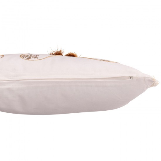 J Line coussins Jolipa Coussin Chaussettes De Noël Coton Blanc Doré.