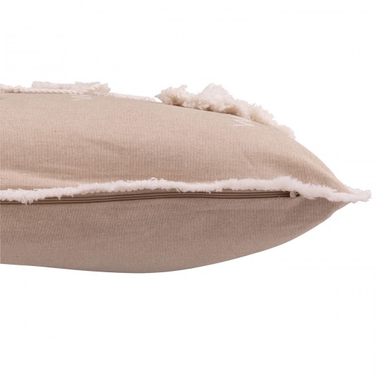 J Line coussins Jolipa Coussin Sapin De Noël Pompons Coton Grège Blanc.