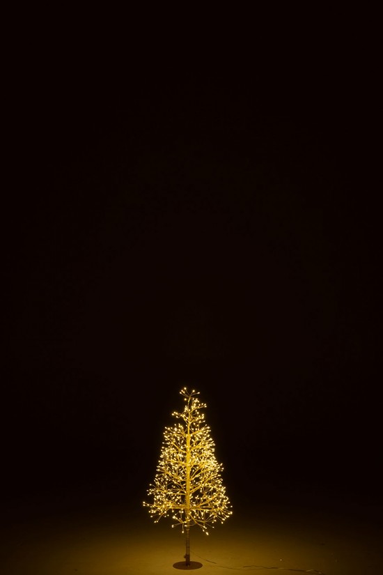 J Line arbres sapins de noel sur pied Jolipa Arbre Led Lumières Blanc Chaud Fer Doré Small.