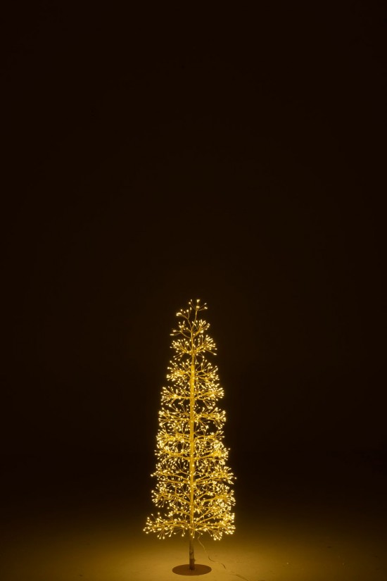 J Line arbres sapins de noel sur pied Jolipa Arbre Led Lumières Blanc Chaud Fer Doré Medium.