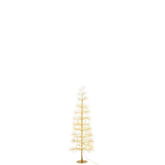 J Line Boom Led Warm Witte Lichten Ijzer Goudkleurig Medium L40xB40xH120 cm kerstbomen JO56526.