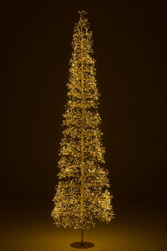 J Line arbres sapins de noel sur pied Jolipa Arbre Led Lumières Blanc Chaud Fer Doré Extra Large.